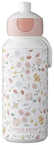 Sticlă pentru copii albă/roz-deschis 400 ml Flowers &amp; butterflies – Mepal