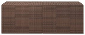 317236 vidaXL Ladă de grădină pentru perne, maro, 291x100,5x104 cm, ratan PE