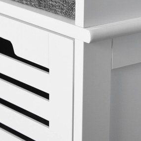 HOMCOM Banc pentru pantofi dulap pentru pantofi cu 3 sertare și pernă detașabilă, dim. 108l x 35A x 43Î cm, alb | Aosom Romania