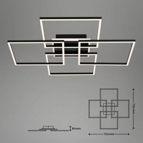 Brilo - Plafonieră LED dimabilă FRAME 50W/230V Wi-Fi Tuya + telecomandă 72,4x72,4cm negru