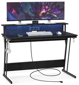 Birou SOLEA-X cu iluminare ambientală, negru