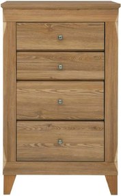 Comoda BERGEN KOM4S, stejar auriu, PAL, 72x47x116 cm