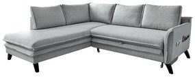 Colțar extensibil cu șezlong pe partea stângă Miuform Charming Charlie L, gri deschis