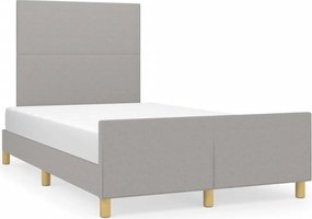 vidaXL Cadru de pat fără saltea, gri deschis, 120x200 cm, textil