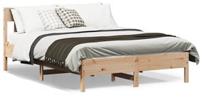 842662 vidaXL Cadru de pat cu tăblie, 140x190 cm, lemn masiv pin