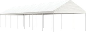vidaXL Foișor cu acoperiș, alb, 15,61x4,08x3,22 m, polietilenă
