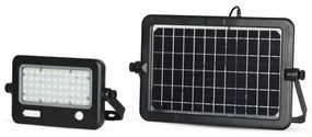 Proiector solar LED reglabil 10W 4000K IP65 cu senzor și port USB