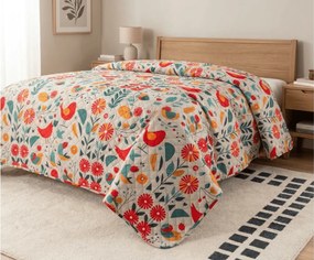 Cuvertura de pat RETRO BIRD colorata Dimensiune: 220 x 240 cm