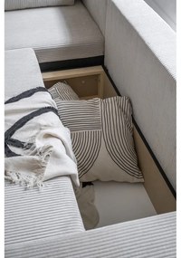 Colțar alb extensibil cu tapițerie din catifea reiată (cu colț variabil) Brave Dave – Miuform