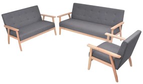 Set canapea din 3 piese, material textil, gri inchis Morke gra, Fotoliu + canapea 2 locuri + canapea 3 locuri