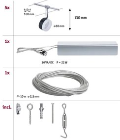 Paulmann 94457 - Set de 5 spoturi LED 4W pentru sistem cu cablu CLEAR 230V