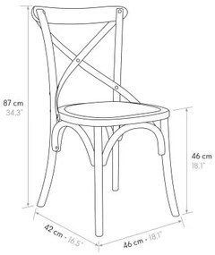 PAZZO DESIGN Set de 4 scaune Oscar, negru | Aosom Romania