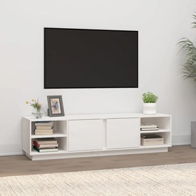 814455 vidaXL Comodă TV, alb, 156x40x40 cm, lemn masiv de pin