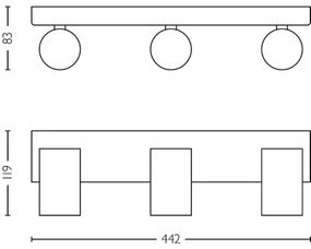 Spot pentru baie Philips IDRIS 3xGU10/5W/230V IP44 negru