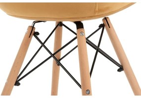 SET 2x scaun de sufragerie NEREA 80x60,5 cm galben/fag