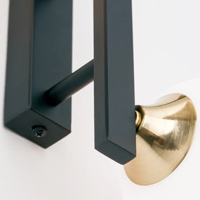 Aplica de perete design modern SNOWWHITE negru/auriu
