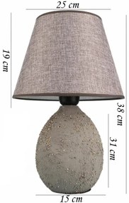 Lampă de masă RAMZES, 1 x soclu E27, 40 W, 230 V, gri