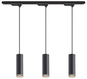 Lustră suspendată pe cablu pentru sistem de șină PIPE, 3x GU10, 10W, 230V, neagră