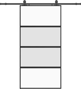 vidaXL Ușă glisantă cu set de feronerie neagră sticlă securizată