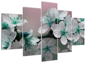 Tablou cu floare - turcoaz (150x105 cm)