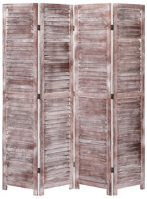Paravan de camera cu 4 panouri, maro, 140 x 165 cm, lemn Maro inchis, 4