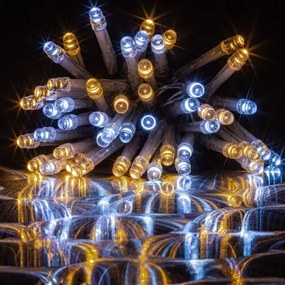 VOLTRONIC Lanț de Crăciun - 10 m, 100 LED, cablu transparent