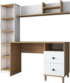 Birou Hapem Walnut and White