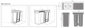 Coș de gunoi verde mentă/gri închis de reciclat/ încorporat din plastic 60 l Sort&amp;Go – Brabantia