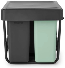 Coș de gunoi verde mentă/gri închis de reciclat/ încorporat din plastic 40 l Sort&amp;Go – Brabantia