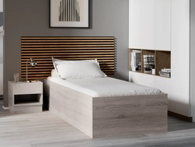 Pat BELLA 90 x 200 cm, stejar trufa Saltele: Fara saltea, Somiera pat: Cu lamele drepte