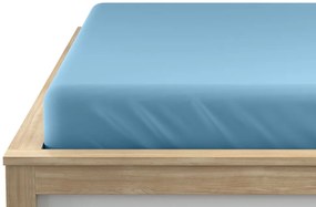 Cearsaf Jersey albastru deschis 140 x 200 cm