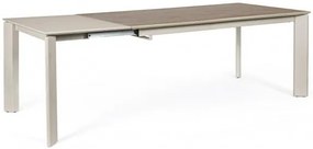 Masa dining extensibila pentru 10 persoane maro/gri taupe din ceramica si MDF, 160-220 cm, Briva Bizzotto
