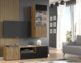 Mobilier living Aurella și (Negru + Stejar artisan). 1124878