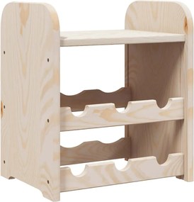 vidaXL Suport pentru vin cu raft superior, 33x25x37 cm, lemn masiv pin