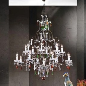 Candelabru LUX super elegant cristal cu 17 brate Verona antik-gold LU 2370/8+8+1 OR