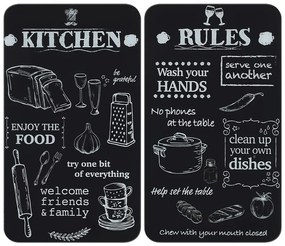 Protecții de aragaz 2 buc. din sticlă temperată 52x30 cm Kitchen Rules – Maximex