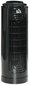 HOMCOM Ventilator Oscilant de Coloană, 3 Viteze, Design Compact, ABS și Cupru, Negru | Aosom Romania