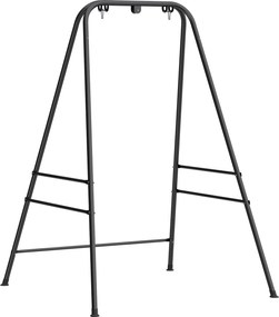 Outsunny Suport pentru Scaun Suspendat Hamac 183 cm Suport pentru Leagăn Cadru din Oțel Tampone Antiderapante Negru | Aosom Romania