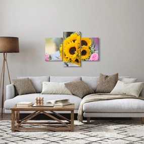 Tablou cu buchetul miresii de floarea soarelui (90x60 cm)