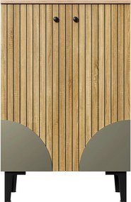 Dulap modern pentru pantofi, cu mult spațiu de depozitare, uși și mai multe rafturi, 60x32x94 cm, Culoare naturală