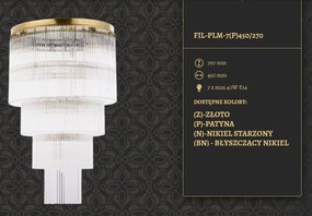 Lustra design LUX diametru 45cm din alama decorata cu sticla Filago