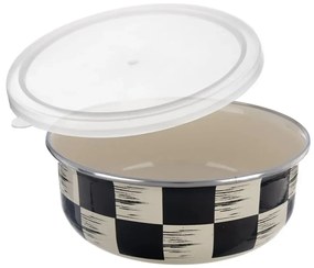 Orion Bol smaltat cu capac UH Șah Lem, diametru15,5 cm
