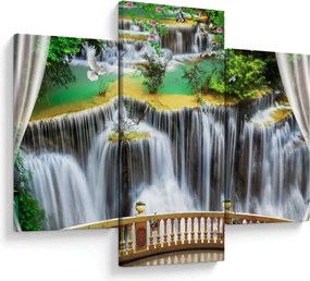 Tablou - Privire la cascade magice (90x60 cm)