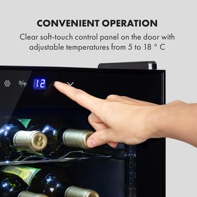 Shiraz 28 Uno, frigider pentru vin, 74 litri, 28 sticle, panou de control tactil, 5-18°C
