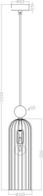 Pendul suspendat pe cablu PIEGA, 1xE14/40W/230V, alamă/negru fumuriu