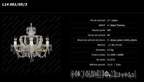 Lustra Maria Theresa cristal Bohemia L14 001/05/3