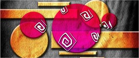 Tablou abstract cu simboluri istorice (120x50 cm)