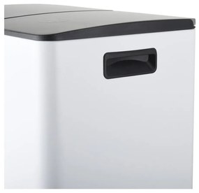 Coș de gunoi alb mat pentru reciclare/cu pedală 2x20 l din oțel Aliya – Spirella