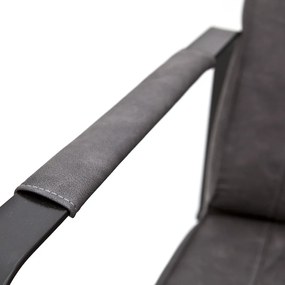 Fotoliu cu aspect de piele Caro gri