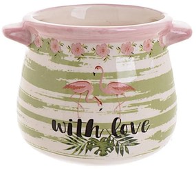Ghiveci flori din ceramica Flamingo cu toarte